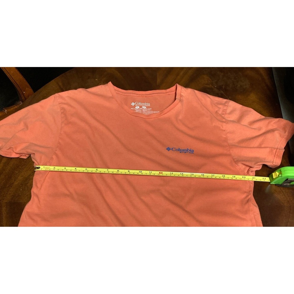 Columbia PFG Short Sleeve Graphic T Shirt Orange Size XL  Preowned Nice - Picture 6 of 11